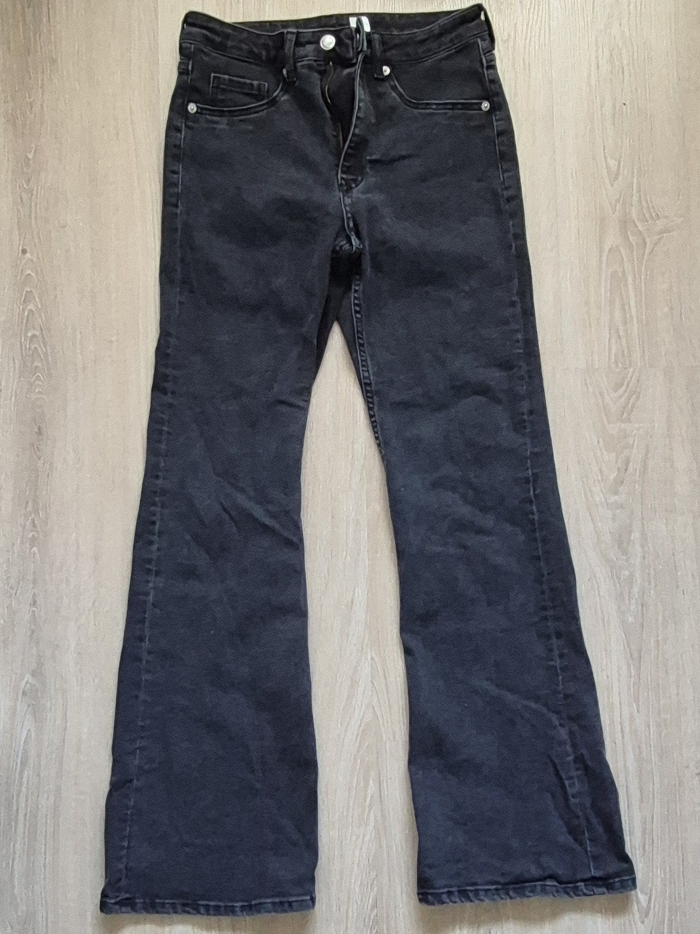 H&M High Rise Black Flare Jeans